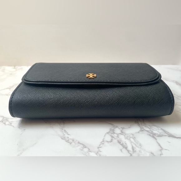 ❌SOLD❌ New Tory Burch Emerson Wallet on Chain Convertible Crossbody Black - Picture 6 of 9
